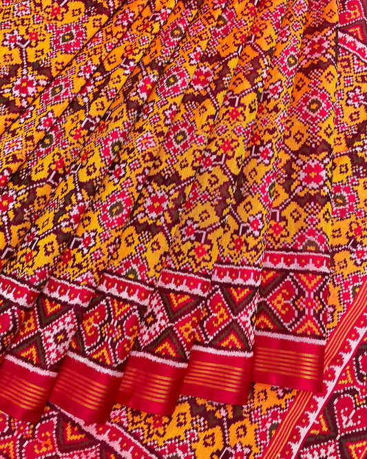 Red & Yellow Navratan Patola Saree