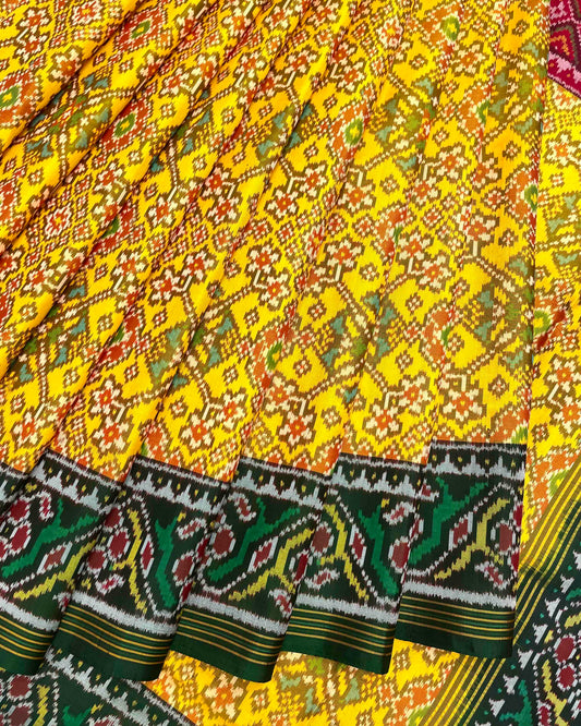 Yellow Ganga Januma Navratan Patola Saree