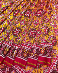 Red & Yellow Navratan Patola Saree