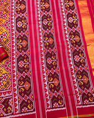 Red & Yellow Navratan Patola Saree