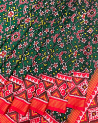 Red & Green Navratan Patola Saree