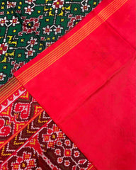 Red & Green Navratan Patola Saree