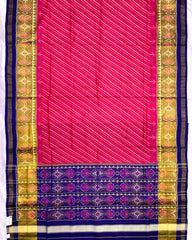 Blue & Pink Leheriya Patola Saree