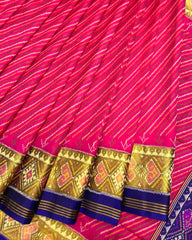 Blue & Pink Leheriya Patola Saree