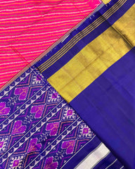 Blue & Pink Leheriya Patola Saree