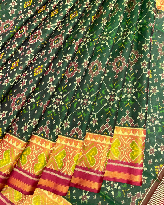 Red & Green Navratan Patola Saree