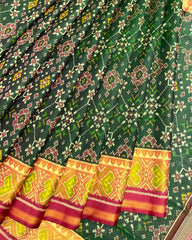 Red & Green Navratan Patola Saree