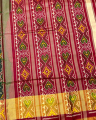 Red & Green Navratan Patola Saree