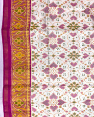 Pink & White New Chhabdi Design Patola Saree