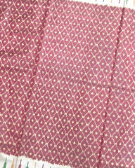 White & Carrot Pink Booty Design Patola Saree