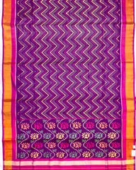 Pink & Purple Zig Zag Lining Patola Saree