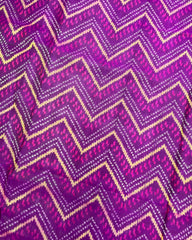 Pink & Purple Zig Zag Lining Patola Saree