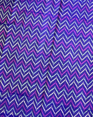 Purple & Blue Zig Zag Lining Patola Saree