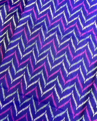 Purple & Blue Zig Zag Lining Patola Saree