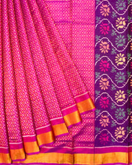 Purple & Pink Booty Design Patola Saree