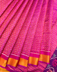 Purple & Pink Booty Design Patola Saree