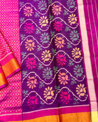 Purple & Pink Booty Design Patola Saree