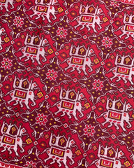 Red & Maroon Chhabdi Elephant Design Patola Saree