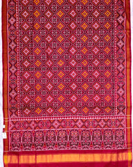 Crimson Red Panchanda Patola Saree