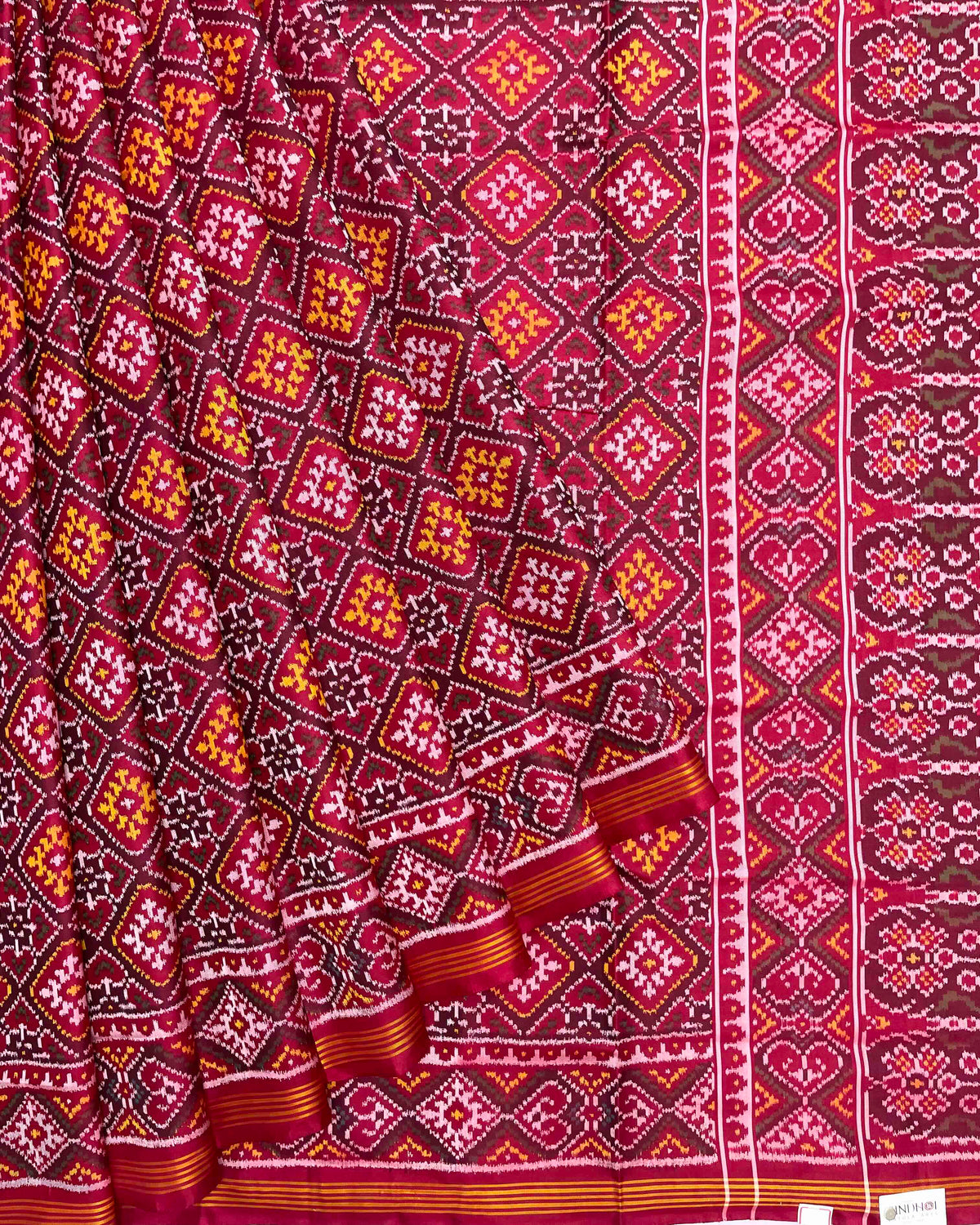 Crimson Red Panchanda Patola Saree