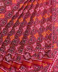 Crimson Red Panchanda Patola Saree