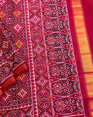 Crimson Red Panchanda Patola Saree