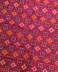 Crimson Red Panchanda Patola Saree