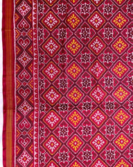 Crimson Red Panchanda Patola Saree