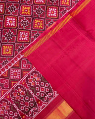 Crimson Red Panchanda Patola Saree