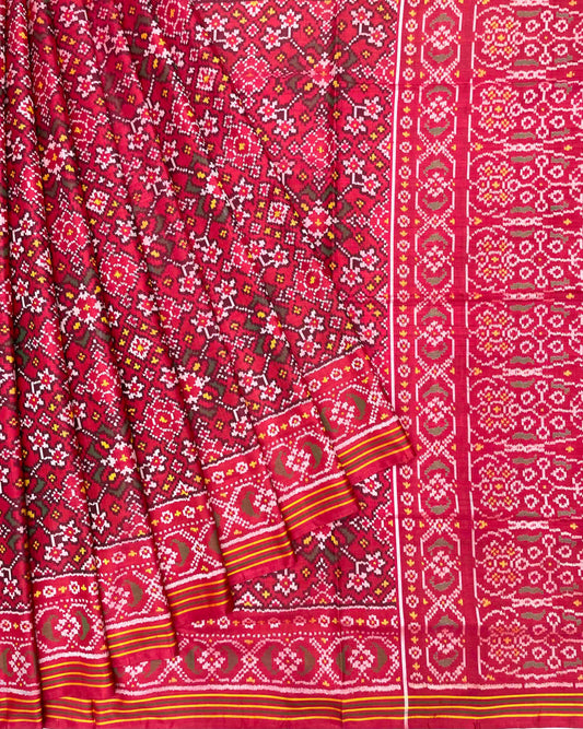 Carrot Pink Navratan Patola Saree