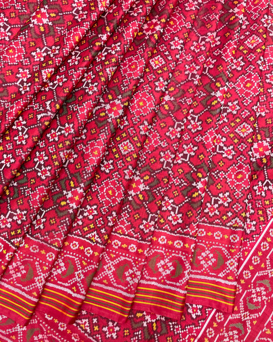 Carrot Pink Navratan Patola Saree