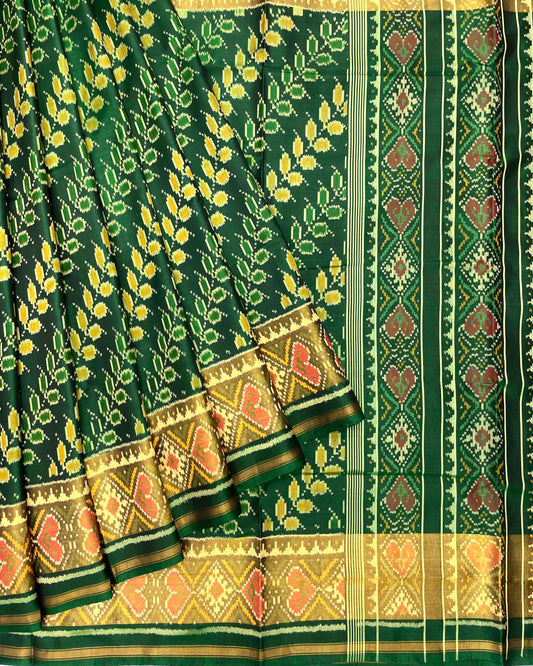 Green Leaves Leheriya Patola Saree