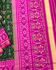 Pink & Green Small Figure Narikunj Patola Saree