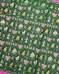 Pink & Green Small Figure Narikunj Patola Saree