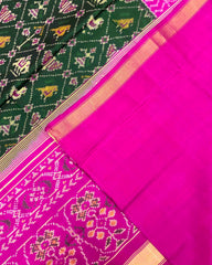 Pink & Green Small Figure Narikunj Patola Saree