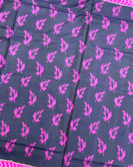 Pink & Black Fancy Leaves Patola Saree