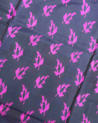 Pink & Black Fancy Leaves Patola Saree