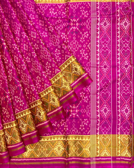 Pink Navratan Patola Saree