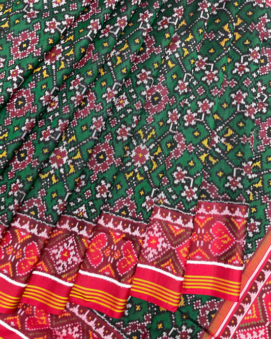 Red & Green Navratan Patola Saree