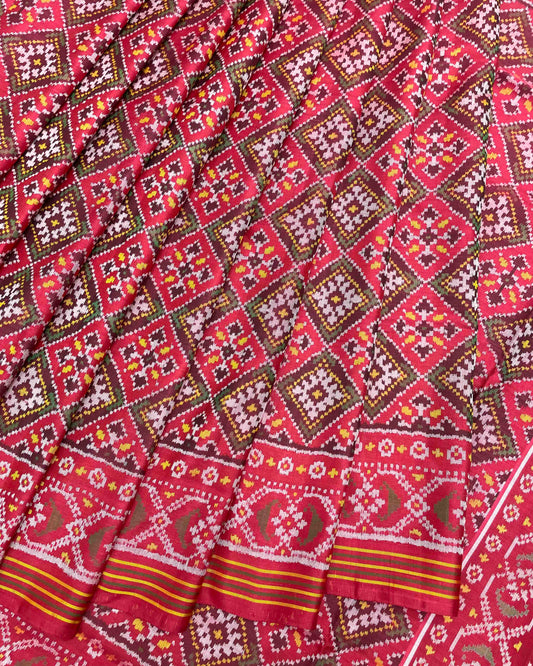 Carrot Pink Panchanda Patola Saree