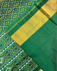 Green Buttonful Patola Saree