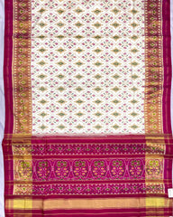 Pink & Off White Panchanda Patola Saree