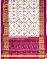 Pink & Off White Navratan Patola Saree