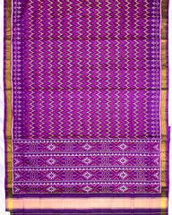 Purple Zig Zag Lining Patola Saree