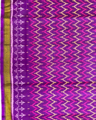 Purple Zig Zag Lining Patola Saree