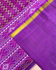 Purple Zig Zag Lining Patola Saree