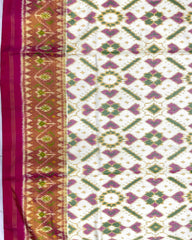 Pink & Off White Manekchowk Patola Saree