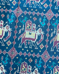 Red & Turquoise Big Figure Elephant Patola Saree