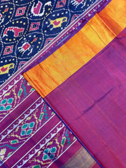 Purple & Navy Blue Circle Narikunj Patola Saree