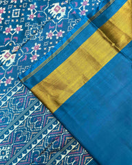 Turquoise Navratan Elephant Patola Saree